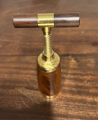 Cavatappi Vintage in Ottone Massiccio e Legno Preg