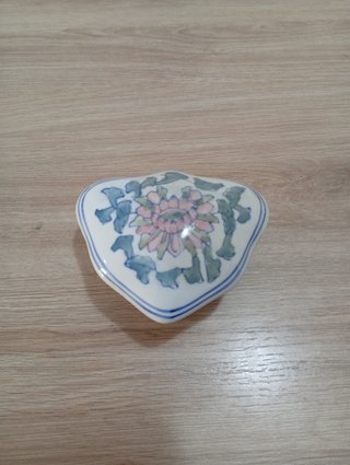 Cajita corazón cerámica flores