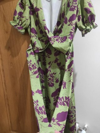 Vestido verde y morado talla M