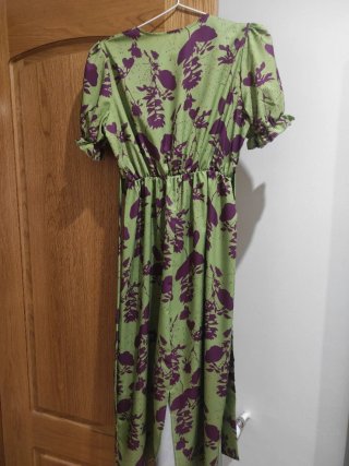 Vestido verde y morado talla M