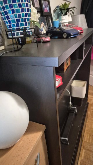 Mueble TV Ikea Negro/Marrón