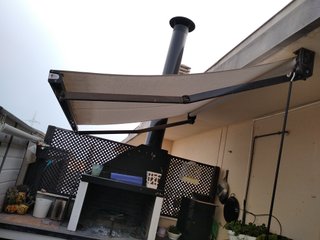 Toldo terraza 2.17m beige/Marrón