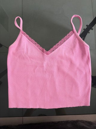 Blusa rosa tirantes encaje