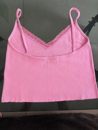 Blusa rosa tirantes encaje