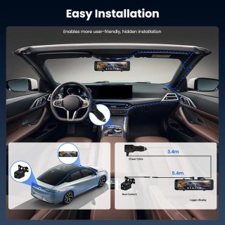 Hikity Espejo Retrovisor Inteligente 10.8 con Cáma