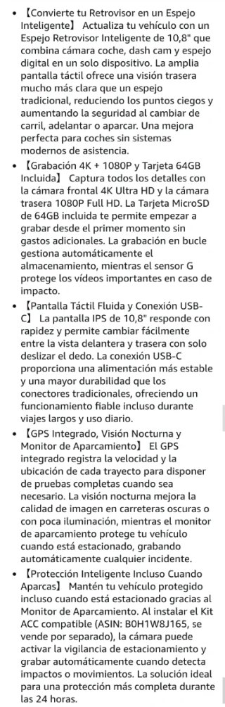 Hikity Espejo Retrovisor Inteligente 10.8 con Cáma