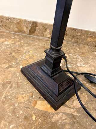Lámpara de mesa tela y metal
