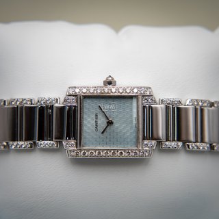 Cartier Tank Française Acero/Oro Blanco Diamantes