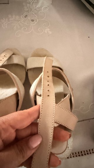 Cuñas de esparto beige