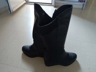 Botas altas piel Paula Urban Negras