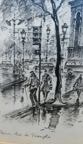 Splendido quadro vintage Parigi Arco di Trionfo