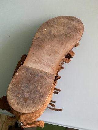 Sandalias Zara flecos marrones talla 36