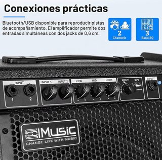 Amplificador Guitarra 100W Bluetooth MUSIC