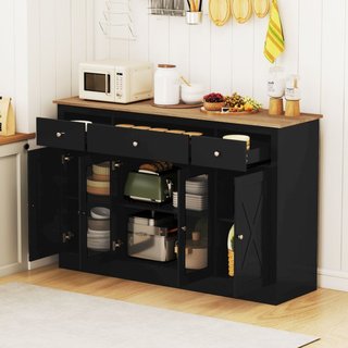 Buffet lateral grande de 140 cm con 3 cajones y 2