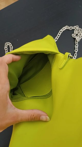 Bolso pequeño verde chevron