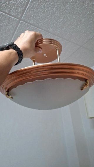 Lámpara de techo cobre y cristal