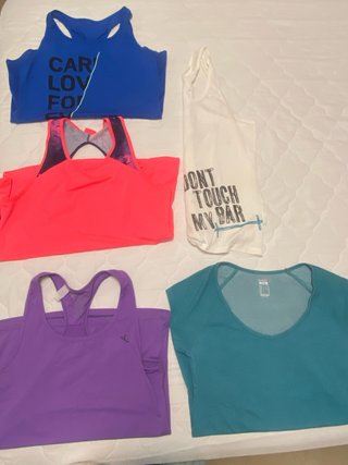 Lote 5 Camisetas Deportivas Mujer Talla M Decathlo