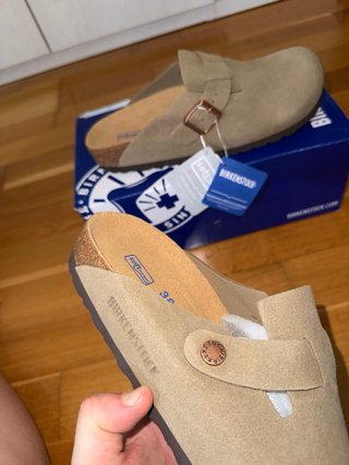 Birkenstock Boston Suede Taupe Talla 38
