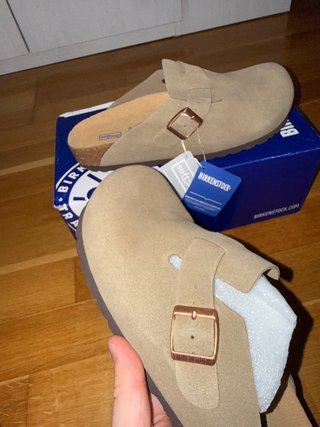 Birkenstock Boston Suede Taupe Talla 38