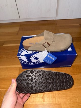 Birkenstock Boston Suede Taupe Talla 38