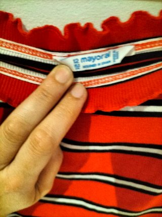 Camiseta Mayoral rayas roja 12 años