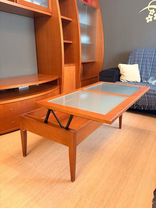 Mesa de centro madera y cristal