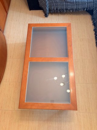 Mesa de centro madera y cristal
