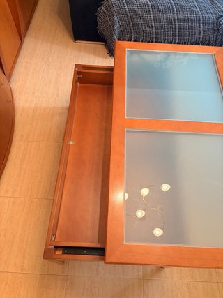 Mesa de centro madera y cristal