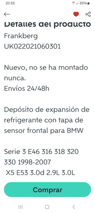 Vaso expansión BMW 330