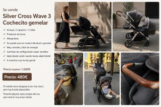Silver Cross Wave 3 Cochecito Gemelar