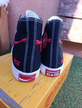 Converse Ctas Hi Negras y Rojas