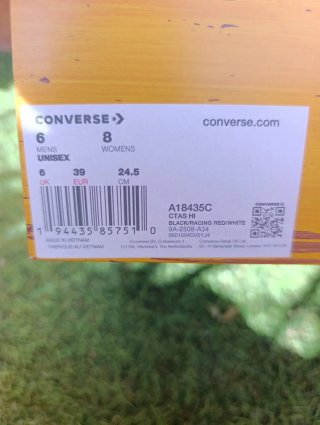 Converse Ctas Hi Negras y Rojas