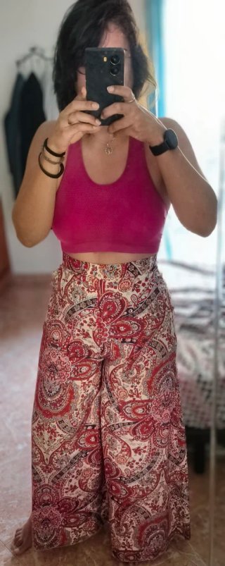 Pantalón Palazzo Estampado Shein Talla L