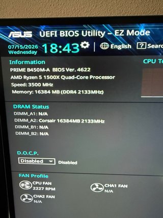 Placa Base Asus B450M + Ryzen 5 1500X
