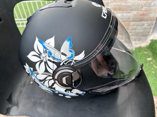 Casco Custom Negro con Visera Transparente