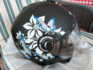 Casco Custom Negro con Visera Transparente