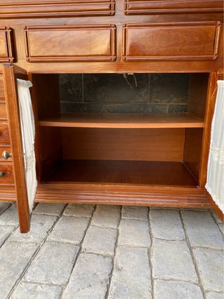 Mueble de baño madera y espejo