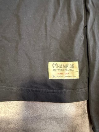 Camiseta Champion Negra Manga Larga Talla L