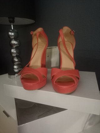 Sandalias tacón ancho naranjas