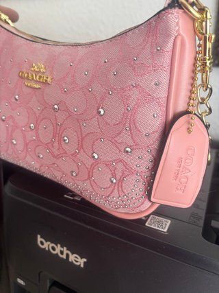 Bolso Coach Rosa y Dorado