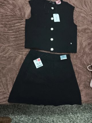 Conjunto Chaleco y Falda Lefties Negro Talla XS