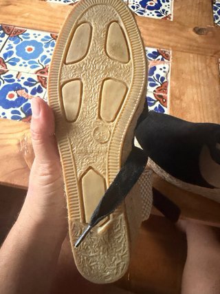 Cuñas esparto ante negro mujer T.36 puestas una ve