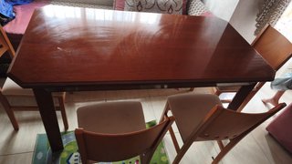 Mesa Comedor Madera 160x85 + 4 Sillas