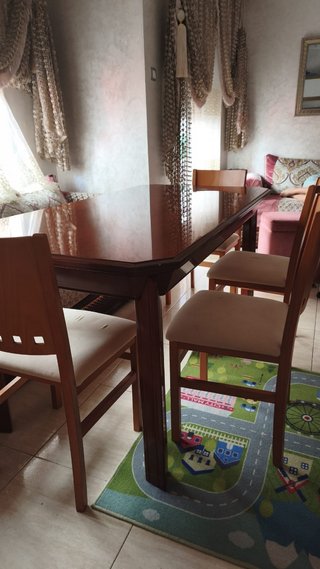 Mesa Comedor Madera 160x85 + 4 Sillas