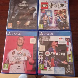 Set 4 Juegos PS4: FIFA 20, FIFA 21, Jurassic World