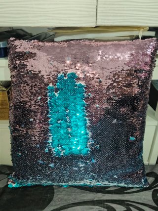 Funda cojín lentejuelas reversible sin relleno