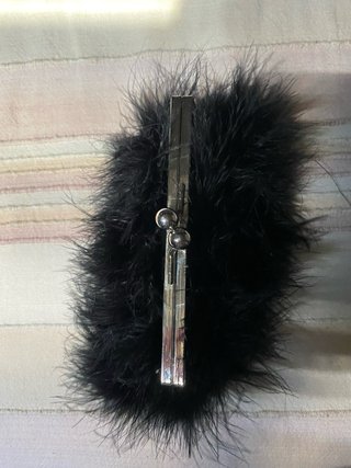 Bolso de mano o colgar con cadena y plumas