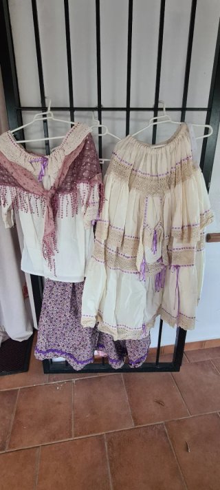 Traje regional danzas morado y blanco
