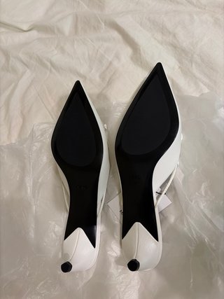 Zapatos Mango Talla 37 Tacón Bajo Blancos
