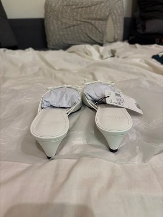 Zapatos Mango Talla 37 Tacón Bajo Blancos